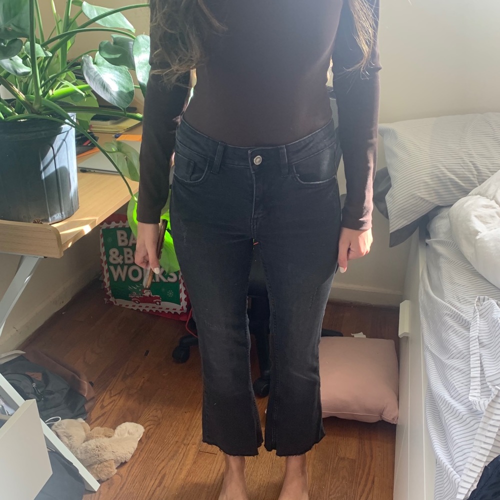 ZARA Cropped mini flare jeans